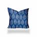 HomeRoots 24" X 24" Blue And White Enveloped Tropical Throw Indoor Outdoor Pillow Cover - 4