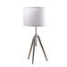 HomeRoots 34" Silver Metal Adjustable Tripod Table Lamp With White Round Shade - 12.5