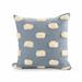 HomeRoots 20" X 20" Denim Blue And White 100% Cotton Zippered Pillow