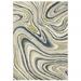 HomeRoots 8' X 10' Ivory Blue And Beige Abstract Power Loom Stain Resistant Area Rug - 8' x 10'