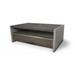 HomeRoots47" Dark Grey Walnut and Concrete Rectangular Coffee Table With Drawer And Shelf - 47