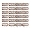 24 pcs/lot Hair Extensions Clips 6-Teeth U-Shape Snap Metal Wig Clips with Rubber for Hairpiece Hair Extensions (3.2cm Light Brown)