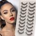 Veleasha Lashes Fluffy Wispy Faux Mink Eyelashes Criss-cross False Lashes 10 Pairs Pack Fake Eyelashes for Women (6D30)