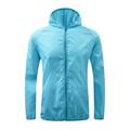 PRINxy Rain Jacket Women s Water-proof Breathable Raincoat Women s Windbreaker Long Jacket Lightweight Jacket With Hood Women Rain Parka Outdoor Jacket Rain Sky Blue XL