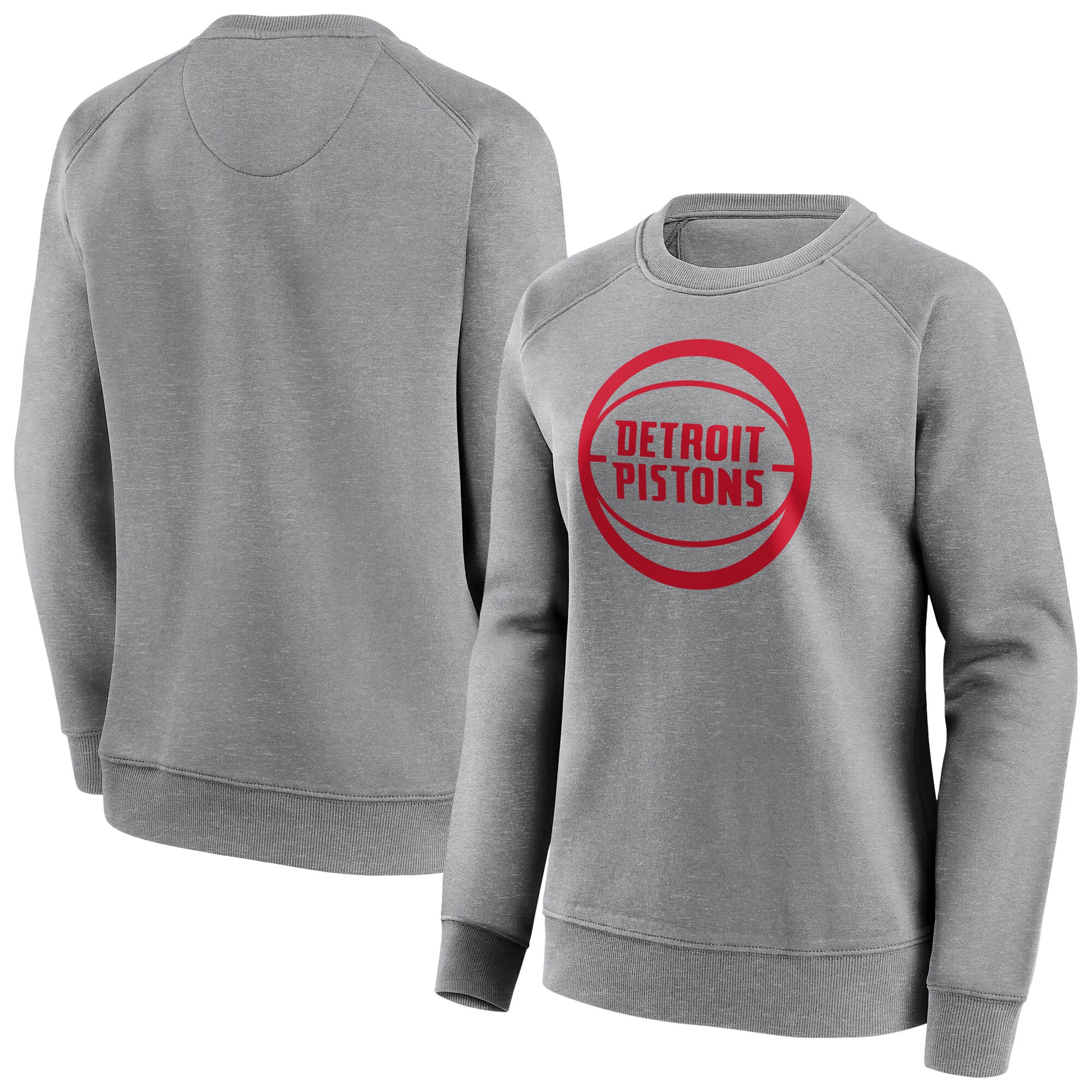 Detroit Pistons Fanatics Branded Iconic Mono Logo Graphic Crew Sweatshirt - Sportgrau - Damen Image