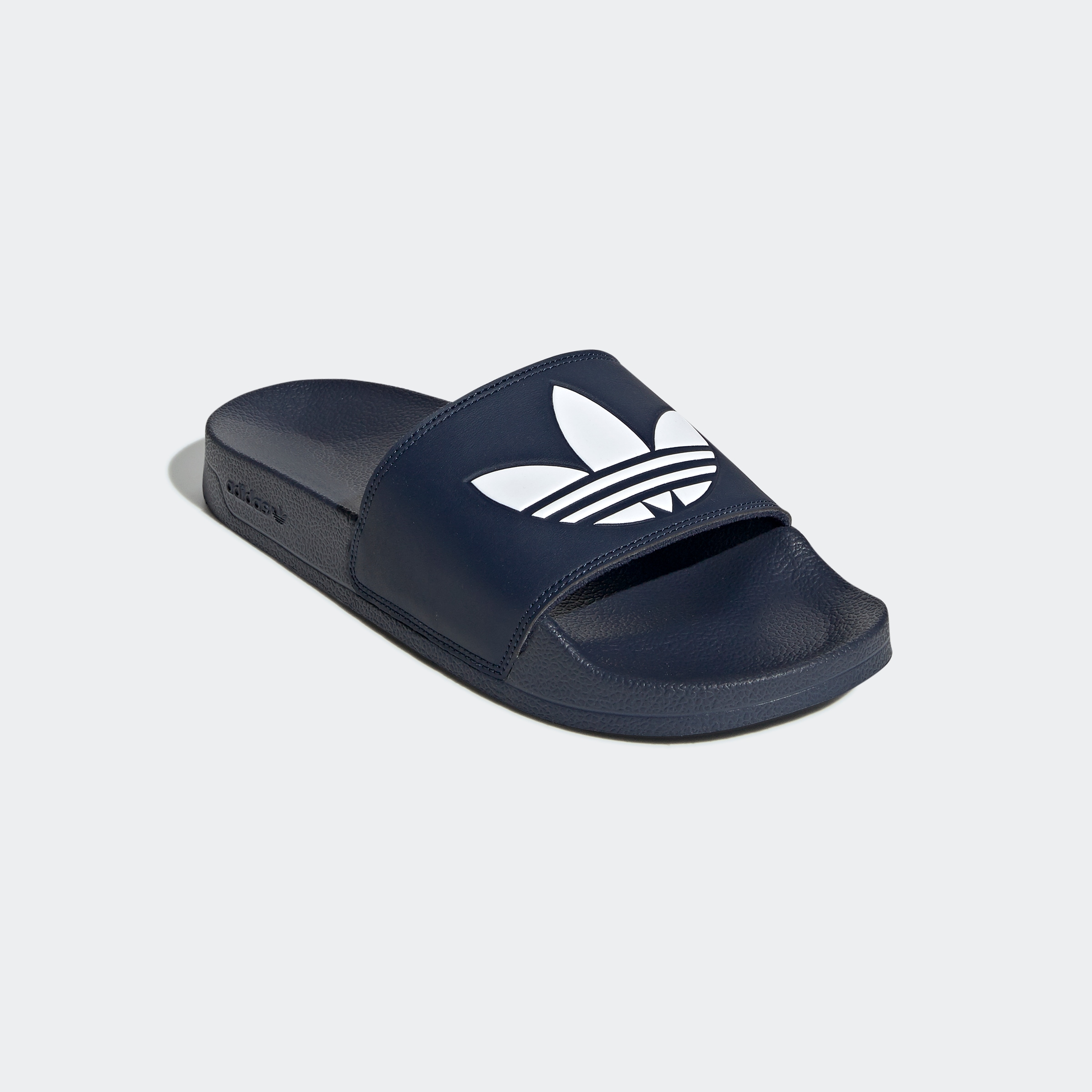 Badesandale ADIDAS ORIGINALS "LITE ADILETTE", Gr. 38, blau (collegiate navy, cloud weiß, collegiate navy), Synthetik, clean, Schuhe Schlappen Badelatschen Pantolette