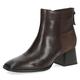 CAPRICE Damen Stiefeletten mit Absatz aus Leder Blockabsatz Weite G, Braun (Dk Brown Comb), 40 EU