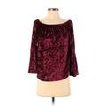Crave Fame By Almost Famous Long Sleeve Blouse: Burgundy Tops - Women's Size Medium