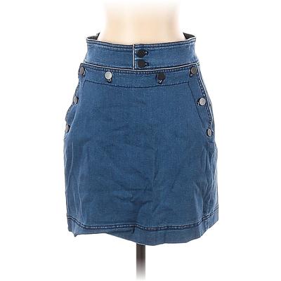 Club Monaco Denim Skirt: Blue Solid Bottoms - Women's Size 4