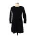 The White Company Casual Dress - Mini Crew Neck 3/4 sleeves: Black Print Dresses - Women's Size 6