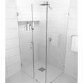 Glass Warehouse Illume 34 in. x 40.5 in. x 78 in. 90-degree Fully Frameless Wall Hinged Glass Shower Enclosure Tempered Glass in Gray | Wayfair