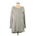 Apt. 9 Casual Dress - High/Low Scoop Neck Long sleeves: Gray Dresses - Women's Size Medium