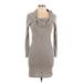 Potter's Pot Casual Dress - Sweater Dress: Tan Marled Dresses - Women's Size Large