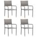 Red Barrel Studio® Patio Dining Chairs 4 Pcs Poly Rattan Anthracite Wicker/Rattan in Gray | 87 H x 60 W x 51 D in | Wayfair