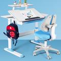 Zoomie Kids Adarrion 39.3" Writing Desk Chair Set Wood in Blue | 29.9 H x 39.3 W x 23.6 D in | Wayfair 254DD1D299864FDBAC17CC7B8C177848