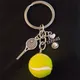 JOMini-Porte-clés Balle de Tennis pour Fille Breloques de dehors Bijoux Accessoires Pendentif