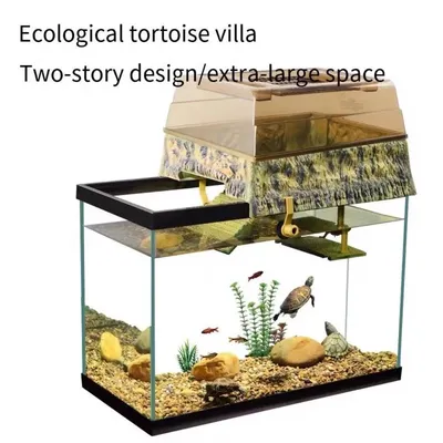 Aquarium flottant avec plateforme de séchage à haut niveau d'eau boîte isolante pour tortues en eau