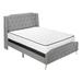 Bed- Queen Size- Bedroom- Upholstered- Grey Linen Look- Chrome Metal Legs- Transitional-Monarch Specialties I 6045Q
