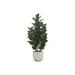 "Artificial Plant- 31"" Tall- Garcinia Tree- Indoor- Faux- Fake- Floor- Greenery- Potted- Real Touch- Decorative- Green Leaves- White Cement Pot-Monarch Specialties I 9507"