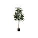 "Artificial Plant- 52"" Tall- Rubber Tree- Indoor- Faux- Fake- Floor- Greenery- Potted- Real Touch- Decorative- Green Leaves- Black Pot-Monarch Specialties I 9514"