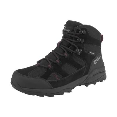 Wanderschuh JACK WOLFSKIN "TRAIL HIKER TEXAPORE MID W", Gr. 37,5, schwarz (schwarz, lila), Leder, Textil, sportlich, Sch