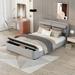 Queen Size Velvet Upholstery Platform Bed with Storage Headboard & Footboard,Support Legs, Storage Compartments, Grey