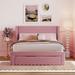 Full Size Storage Bed Velvet Upholstered Platform Bed with a Big Storage Drawer and Upholstered Headboard