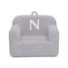 Personalized Monogram Cozee Sherpa Chair - Customize with Letter N - Foam Kids Chair for Ages 18 Months and Up