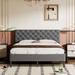 Grey Queen Size Upholstered Linen Platform Bed