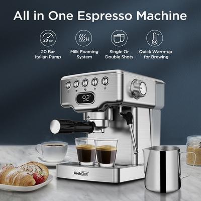 Stainless Steel Espresso Machine,20 bar Espresso Machine with Milk Frother