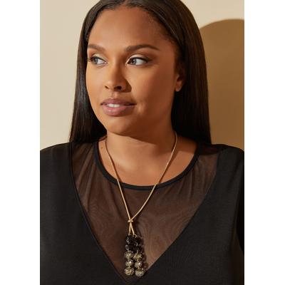 Plus Size Ombre Crystal Two Strand Necklace