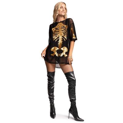 Gold Skeleton Mesh Costume Dress