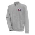 Men's Antigua Heather Gray Columbus Blue Jackets Victory Full-Zip Jacket