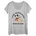Women's Heather Gray Mickey Mouse With My Dog Scoop Neck T-Shirt
