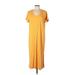 LOFT Beach Casual Dress: Yellow Dresses - Women's Size Large