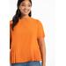 Plus Size Women's Pleated Hem Top by ELOQUII in Potting Soil (Size 18)