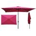 10 x 6.5t Rectangular Patio Solar LED Lighted Umbrellas with Crank and Push Button Tilt