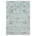 Hand Knotted Ivory Transitional with Wool & Silk Oriental Rug (10' x 14'1") - 10' x 14'1"