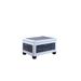 19" Tall Bonded Leather Storage Ottoman w/ 2 Seating, Old-World Blue and White