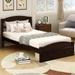 Twin Size Wooden Platform Bed with Storage Drawer & Wood Slats Support