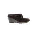 AQUATALIA Mule/Clog: Slip-on Wedge Casual Brown Solid Shoes - Women's Size 6 - Round Toe