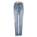 PacSun Jeggings - Mid/Reg Rise Straight Leg Boyfriend: Blue Bottoms - Women's Size 25 - Medium Wash