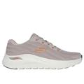 Skechers Men's Arch Fit 2.0 - Road Wave Sneaker | Size 10.0 Extra Wide | Taupe/Orange | Textile/Synthetic | Vegan | Machine Washable