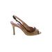 Kate Spade New York Heels: Pumps Stilleto Cocktail Party Tan Print Shoes - Women's Size 7 - Peep Toe
