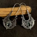 Boucles d'oreilles crochet en argent vintage pour femmes boucle d'oreille pendante creuse bijoux