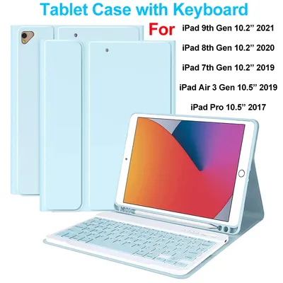 Étui clavier pour iPad 10.2 " 9e 8e 7e génération housse de tablette pour iPad 10.2" iPad Air