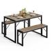 Ebern Designs Ezzah 3 - Piece Dining Set Wood/Metal in Gray/Black | Wayfair 8F227CAE8ABD4F4C84A29FACCDED6697