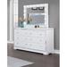 House of Hampton® Gailand 6 Drawer 62.5" W Double Dresser w/ Mirror Wood in White | 37.75 H x 62.5 W x 18.5 D in | Wayfair