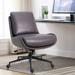 Wade Logan® Ashfan Faux Leather Task Chair Aluminum/Upholstered in Gray/Black | 33.5 H x 23.8 W x 27.6 D in | Wayfair