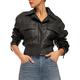 Equipment Gabrielle Cropped Leather Jacket